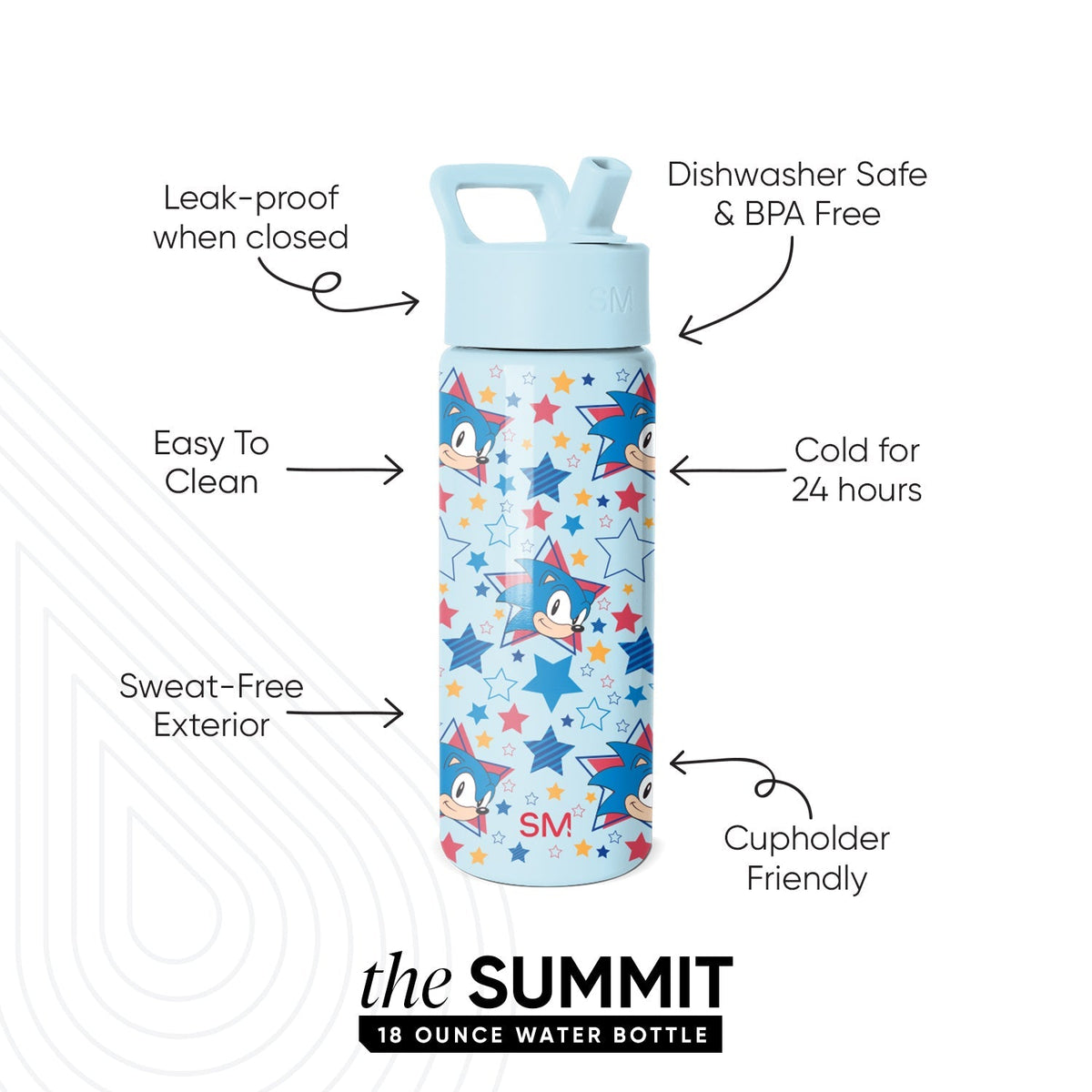 Summit Kids Water Bottle with Straw Lid