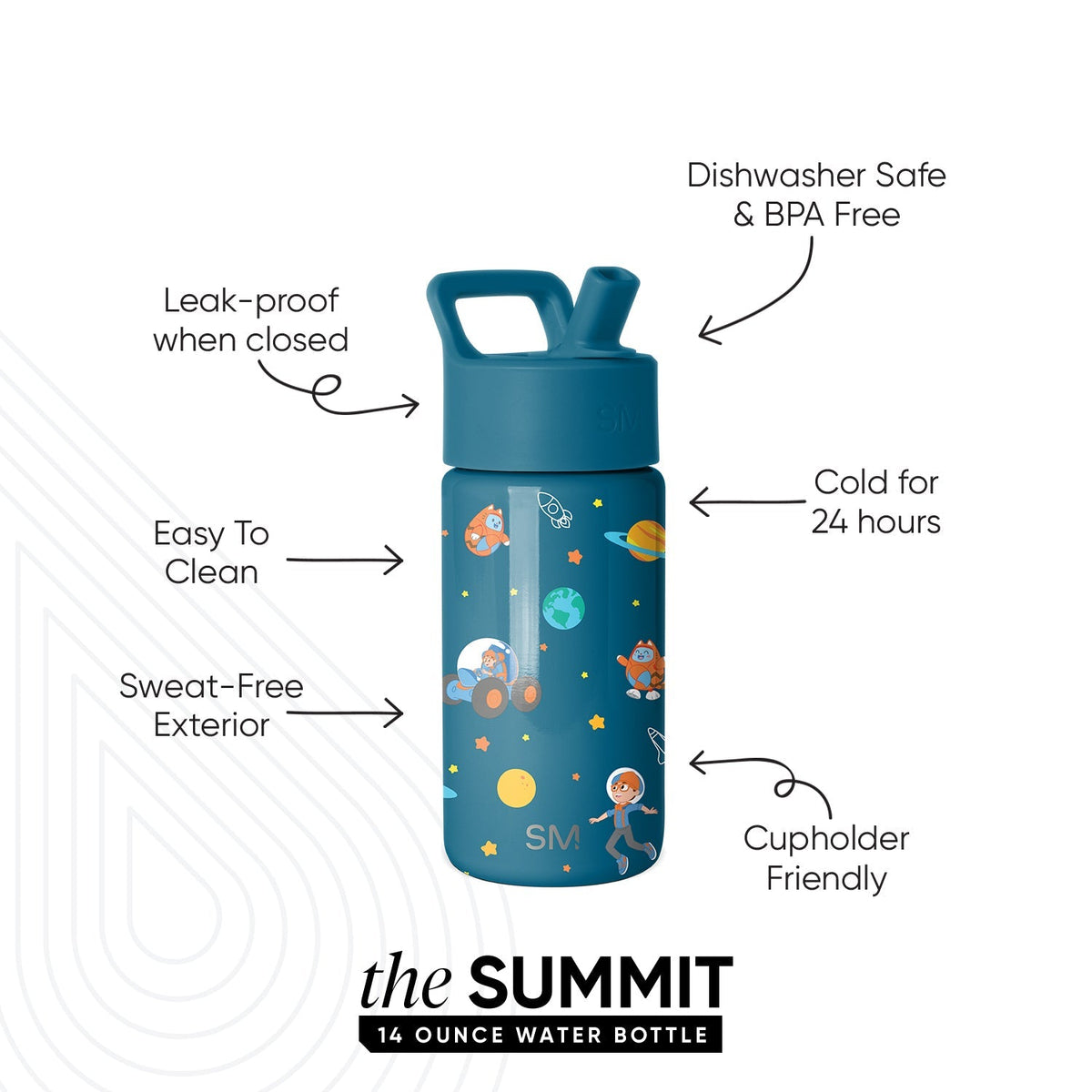 Summit Kids Water Bottle with Straw Lid